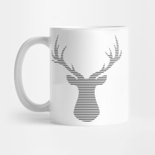 Deer - strips - gray and white. Mug